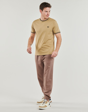 Fred Perry TWIN TIPPED T-SHIRT Beige / Musta