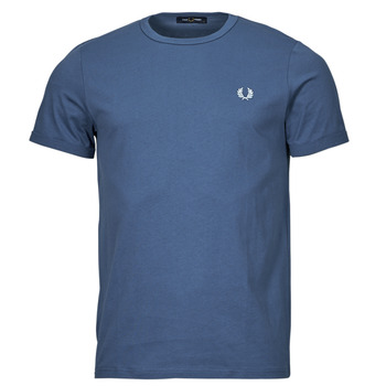 vaatteet Miehet Lyhythihainen t-paita Fred Perry RINGER T-SHIRT Sininen
