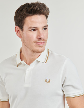 Fred Perry TWIN TIPPED FRED PERRY SHIRT Valkoinen / Beige