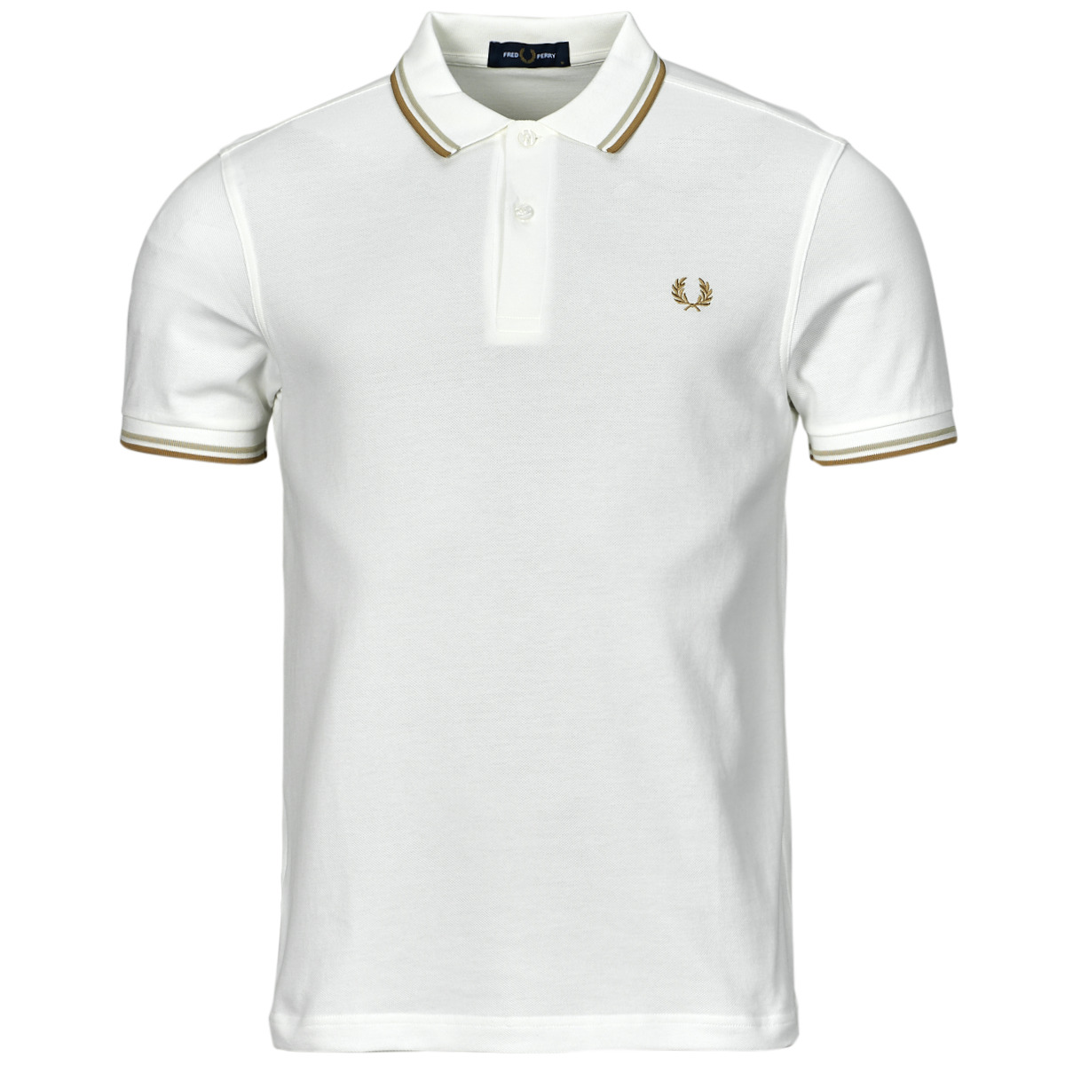 vaatteet Miehet Lyhythihainen poolopaita Fred Perry TWIN TIPPED FRED PERRY SHIRT Valkoinen / Beige