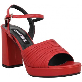 kengät Naiset Sandaalit ja avokkaat Carel Plisse Cuir Femme Rouge Punainen