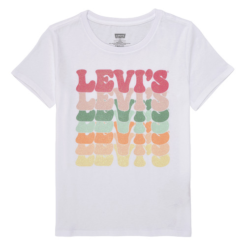 vaatteet Tytöt Lyhythihainen t-paita Levi's ORGANIC RETRO LEVIS SS TEE Monivärinen / Valkoinen