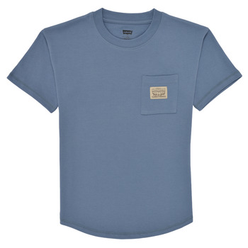 vaatteet Pojat Lyhythihainen t-paita Levi's CURVED HEM POCKET TEE Sininen