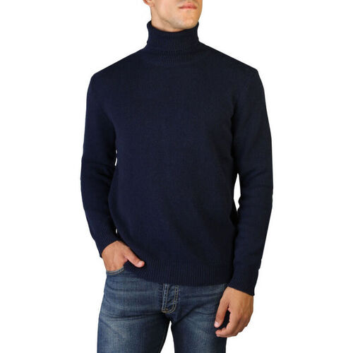 vaatteet Miehet Neulepusero 100% Cashmere Jersey roll neck Sininen