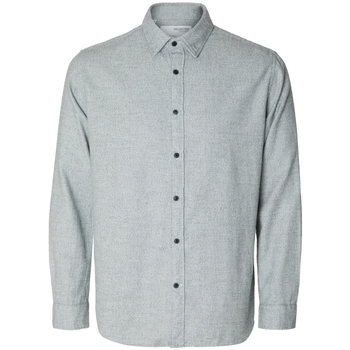 vaatteet Miehet Pitkähihainen paitapusero Selected Regowen-Twist L/S - Grey/Asphalt Ruskea