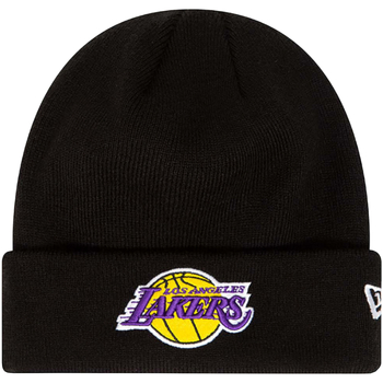 Asusteet / tarvikkeet Miehet Pipot New-Era Essential Cuff Beanie Los Angeles Lakers Hat Musta
