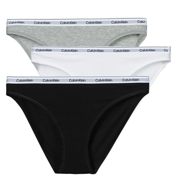 Alusvaatteet Naiset Pikkuhousut Calvin Klein Jeans BIKINI 3PK X3 Musta / Harmaa / Valkoinen