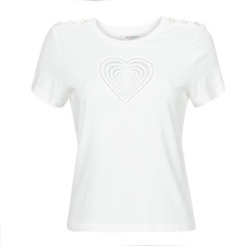 vaatteet Naiset Lyhythihainen t-paita Morgan DISTRI Valkoinen