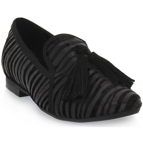 kengät Naiset Mokkasiinit S.piero BLACK FLAT ROUNDED Musta
