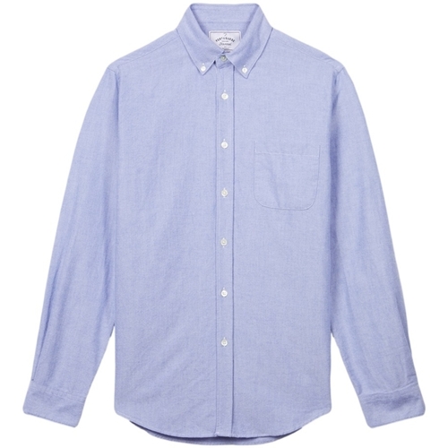 vaatteet Miehet Pitkähihainen paitapusero Portuguese Flannel Brushed Oxford Shirt - Blue Sininen