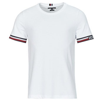 vaatteet Miehet Lyhythihainen t-paita Tommy Hilfiger MONOTYPE BOLD GSTIPPING TEE Valkoinen