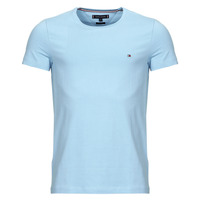 vaatteet Miehet Lyhythihainen t-paita Tommy Hilfiger STRETCH SLIM FIT TEE Sininen / Taivaansininen