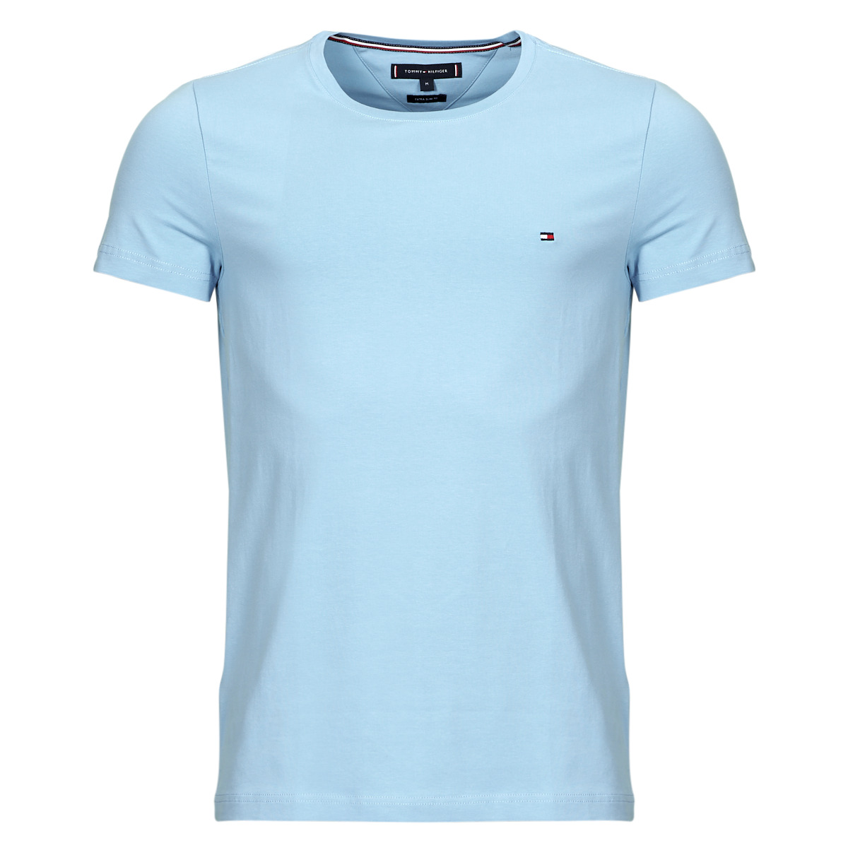 vaatteet Miehet Lyhythihainen t-paita Tommy Hilfiger STRETCH SLIM FIT TEE Sininen / Taivaansininen