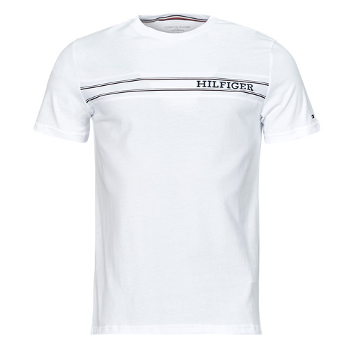 vaatteet Miehet Lyhythihainen t-paita Tommy Hilfiger MONOTYPE STRIPE Valkoinen