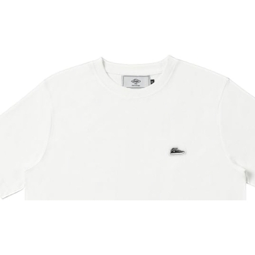 vaatteet Miehet T-paidat & Poolot Sanjo T-Shirt Patch Classic - White Valkoinen