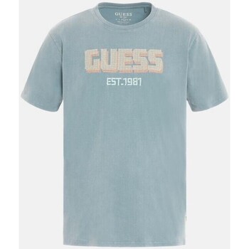 vaatteet Miehet Lyhythihainen t-paita Guess M3YI52 KBDL0 Sininen