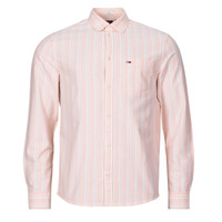 vaatteet Miehet Pitkähihainen paitapusero Tommy Jeans TJM REG OXFORD STRIPESHIRT Vaaleanpunainen