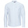 vaatteet Miehet Pitkähihainen paitapusero Tommy Jeans TJM MAO STRIPE LINEN BLEND SHIRT Valkoinen / Sininen