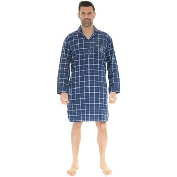 vaatteet Miehet pyjamat / yöpaidat Christian Cane CHEMISE DE NUIT BLEU DORIAN Sininen