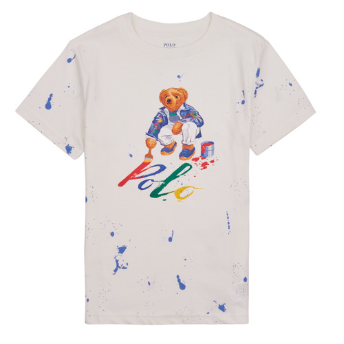 vaatteet Lapset Lyhythihainen t-paita Polo Ralph Lauren BEAR SS CN-KNIT SHIRTS-T-SHIRT Valkoinen