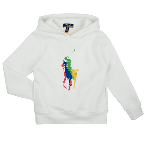 vaatteet Lapset Svetari Polo Ralph Lauren PO HOOD-KNIT SHIRTS-SWEATSHIRT Valkoinen