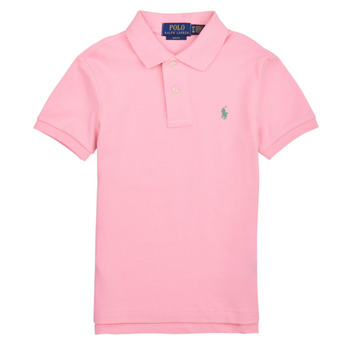 vaatteet Pojat Lyhythihainen poolopaita Polo Ralph Lauren SLIM POLO-TOPS-KNIT Vaaleanpunainen / Garden / Vaaleanpunainen
