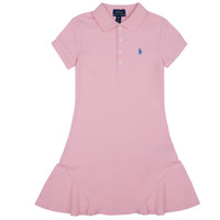 vaatteet Tytöt Lyhyt mekko Polo Ralph Lauren ROBE POLO ROSE Vaaleanpunainen