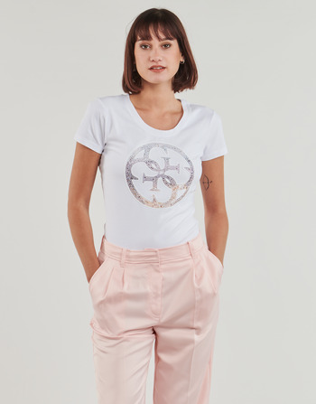 vaatteet Naiset Lyhythihainen t-paita Guess 4G LOGO Valkoinen