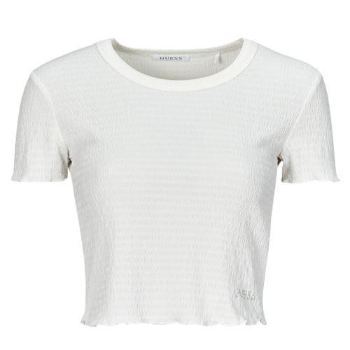 vaatteet Naiset Lyhythihainen t-paita Guess CN SMOKED Valkoinen