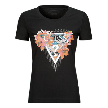 vaatteet Naiset Lyhythihainen t-paita Guess TROPICAL TRIANGLE Musta