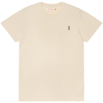 vaatteet Miehet T-paidat & Poolot Revolution Regular T-Shirt 1330 HIK - Off White Valkoinen