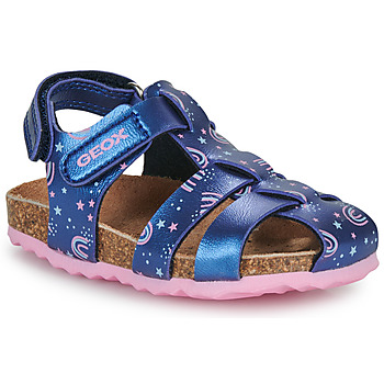 kengät Tytöt Sandaalit ja avokkaat Geox B SANDAL CHALKI GIRL Sininen / Vaaleanpunainen
