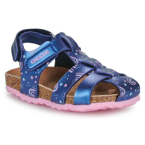 kengät Tytöt Sandaalit ja avokkaat Geox B SANDAL CHALKI GIRL Sininen / Vaaleanpunainen
