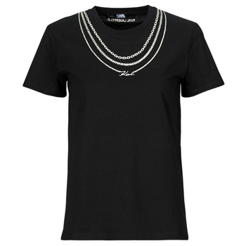 vaatteet Naiset Lyhythihainen t-paita Karl Lagerfeld karl necklace t-shirt Musta