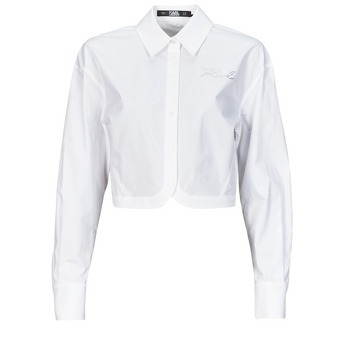Karl Lagerfeld crop poplin shirt Valkoinen
