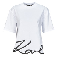 vaatteet Naiset Lyhythihainen t-paita Karl Lagerfeld karl signature hem t-shirt Valkoinen