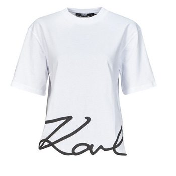 vaatteet Naiset Lyhythihainen t-paita Karl Lagerfeld karl signature hem t-shirt Valkoinen
