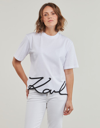 Karl Lagerfeld karl signature hem t-shirt Valkoinen