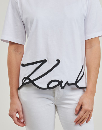 Karl Lagerfeld karl signature hem t-shirt Valkoinen