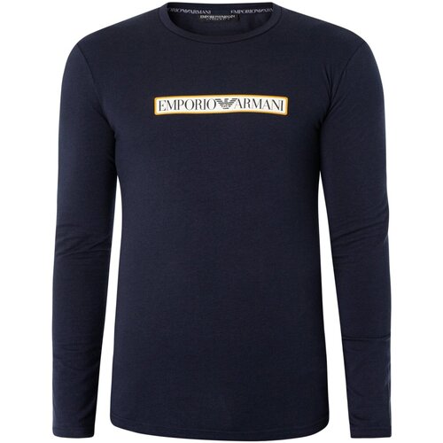 vaatteet Miehet T-paidat pitkillä hihoilla Emporio Armani 111023 3F517 Sininen