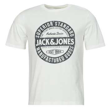 vaatteet Miehet Lyhythihainen t-paita Jack & Jones JJEJEANS TEE SS O-NECK  23/24 Valkoinen