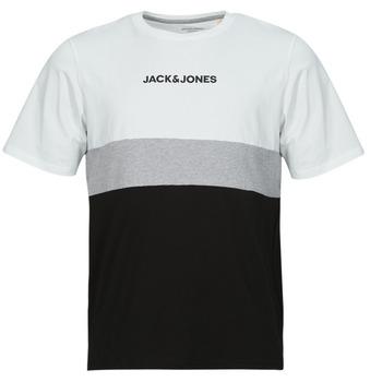 vaatteet Miehet Lyhythihainen t-paita Jack & Jones JJEREID BLOCKING TEE SS Valkoinen