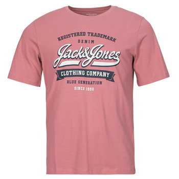 vaatteet Miehet Lyhythihainen t-paita Jack & Jones JJELOGO TEE SS O-NECK 2 COL SS24 SN Vaaleanpunainen