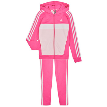 vaatteet Tytöt Verryttelypuvut Adidas Sportswear J 3S TIB FL TS Vaaleanpunainen