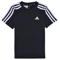 vaatteet Lapset Lyhythihainen t-paita Adidas Sportswear LK 3S CO TEE Musta / Valkoinen