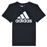 vaatteet Lapset Lyhythihainen t-paita Adidas Sportswear LK BL CO TEE Musta / Valkoinen