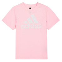 vaatteet Tytöt Lyhythihainen t-paita Adidas Sportswear LK BL CO TEE Vaaleanpunainen / Valkoinen