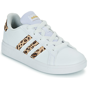 kengät Tytöt Matalavartiset tennarit Adidas Sportswear GRAND COURT 2.0 K Valkoinen / Sininen/valkoinen/keltainen