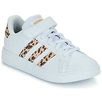 kengät Tytöt Matalavartiset tennarit Adidas Sportswear GRAND COURT 2.0 EL K Valkoinen / Sininen/valkoinen/keltainen