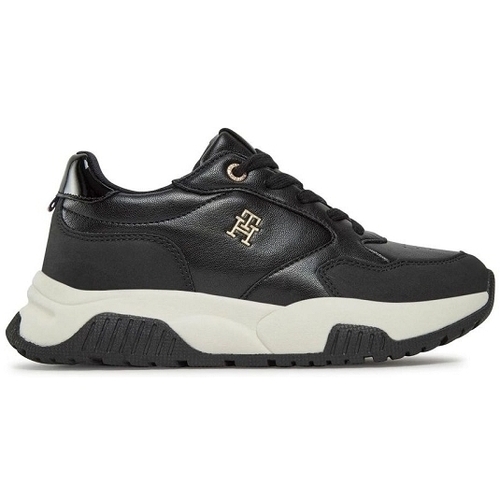 kengät Naiset Tennarit Tommy Hilfiger LOW CUT LACE-UP SNEAKER Musta